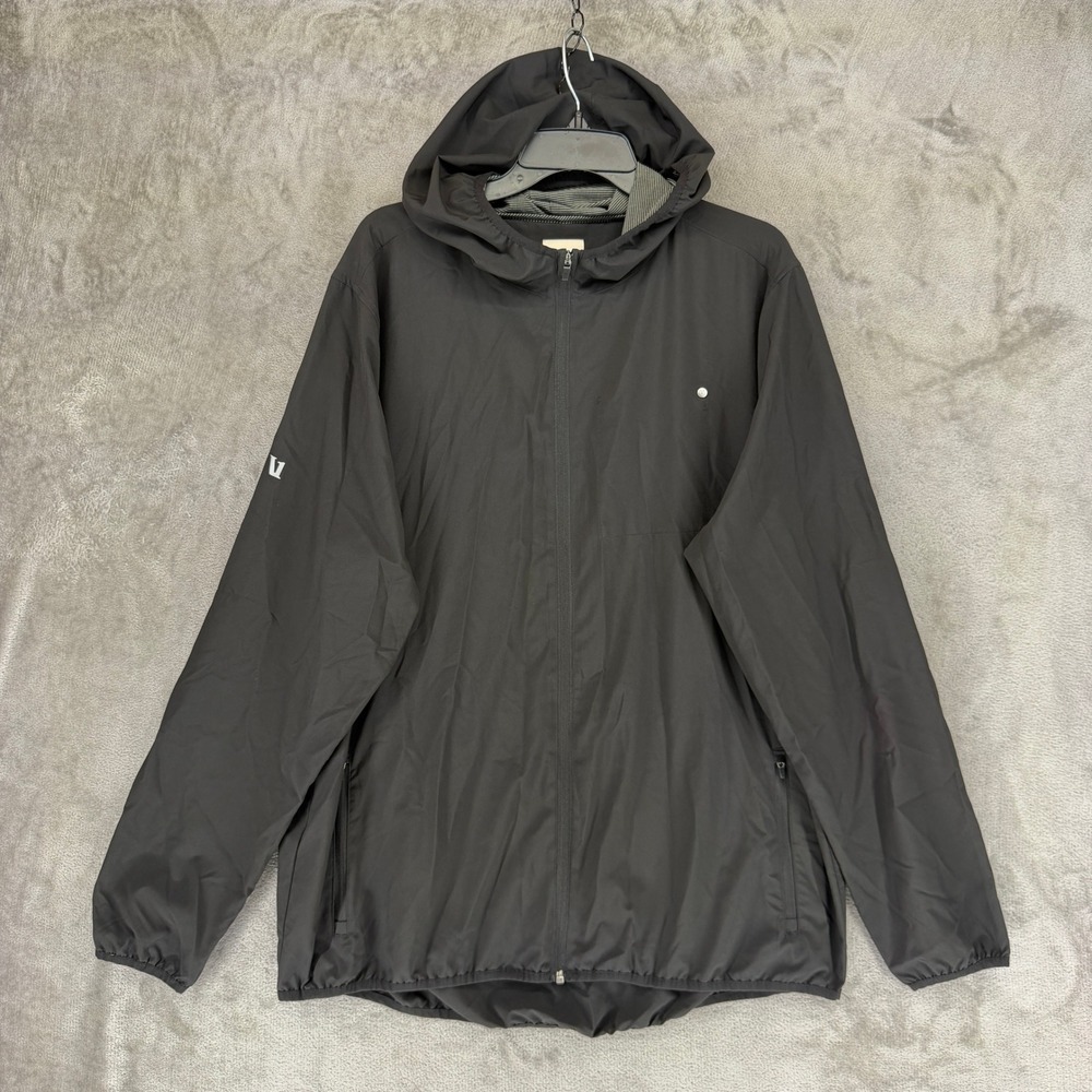 Vuori Outdoor Trainer Shell Jacket Mens XXL Windbreaker Black V512 Full Zip EUC